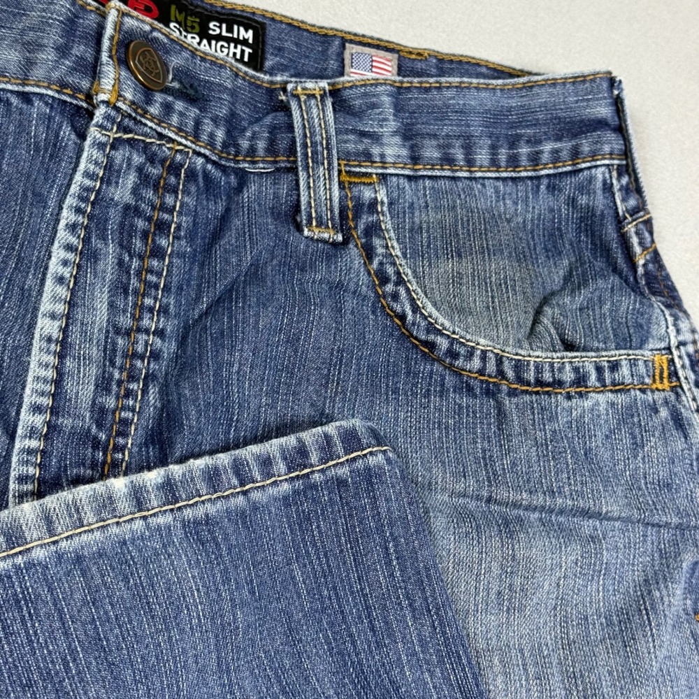 Ariat FR M5 Slim Straight Jeans Mens 36x36 Blue Denim Flame Resistant Workwear